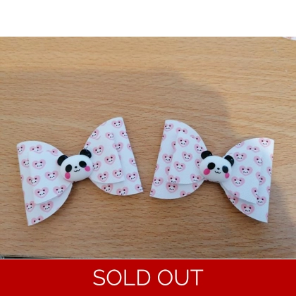 Panda Hair Bow Set